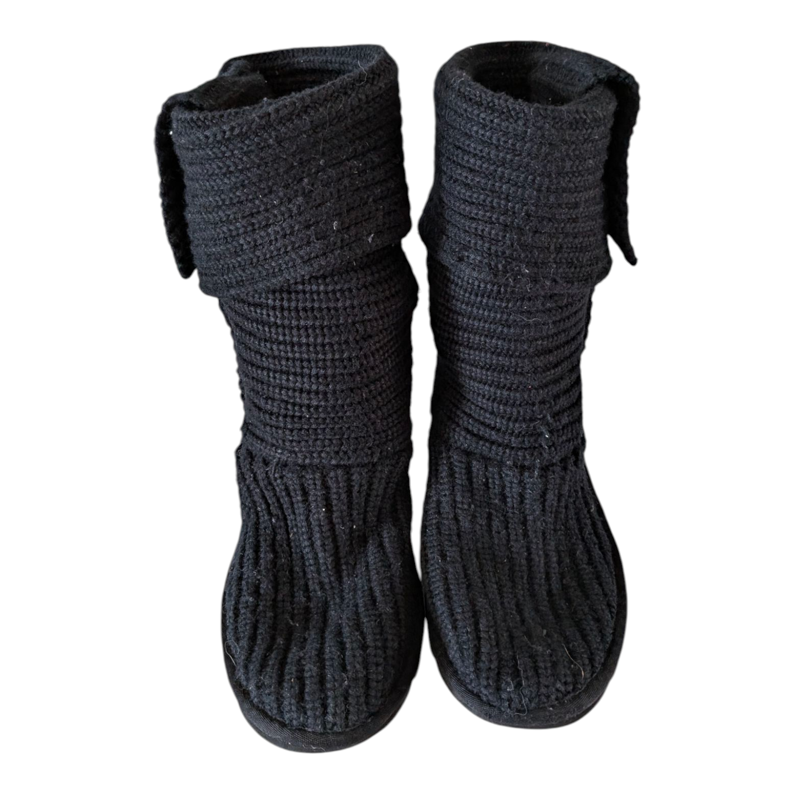 UGG Classic Cardy Knit Boots Black Women’s Size UK 6.5 / EU 39 Excellent Conditi - USASTARFASHION