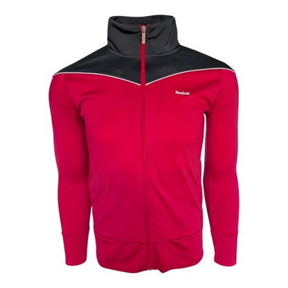 Reebok Women’s Full Zip Track Jacket Red Black Size Small Training Retro Style - USASTARFASHION