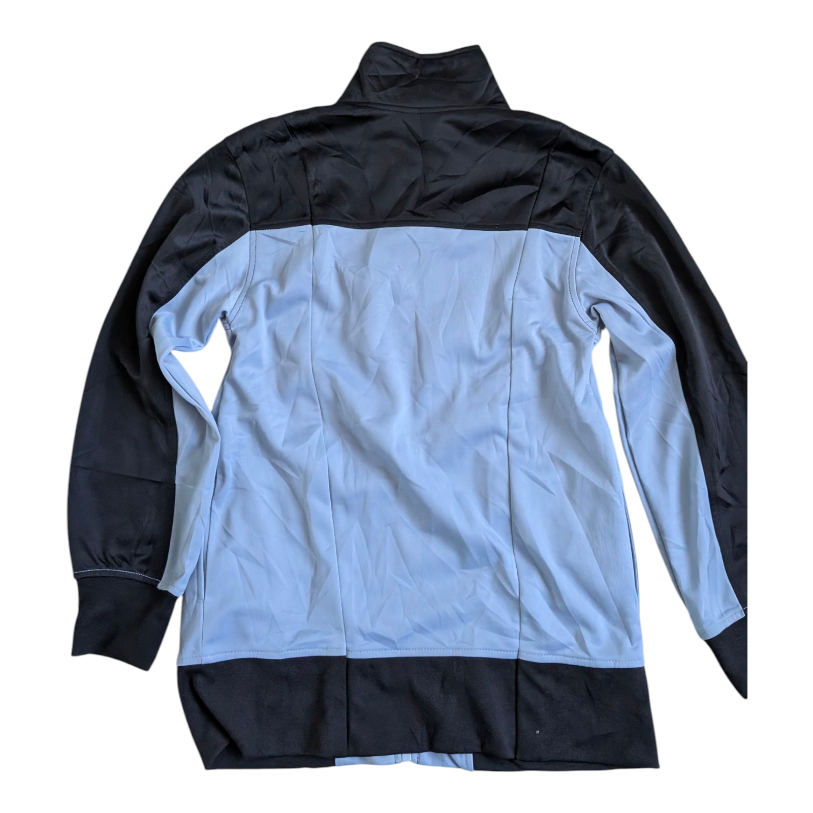 Reebok Youth Track Jacket Kids Size 10–12 Medium Black Blue Full Zip Retro Style - USASTARFASHION