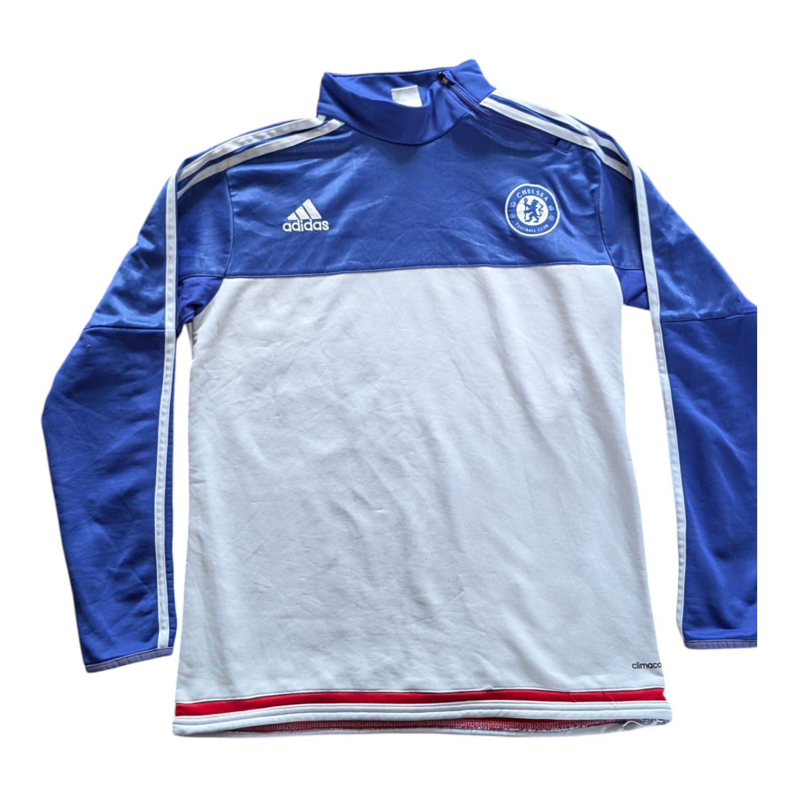Adidas Chelsea FC Training Top Men’s M Blue White Long Sleeve Climacool Football - USASTARFASHION