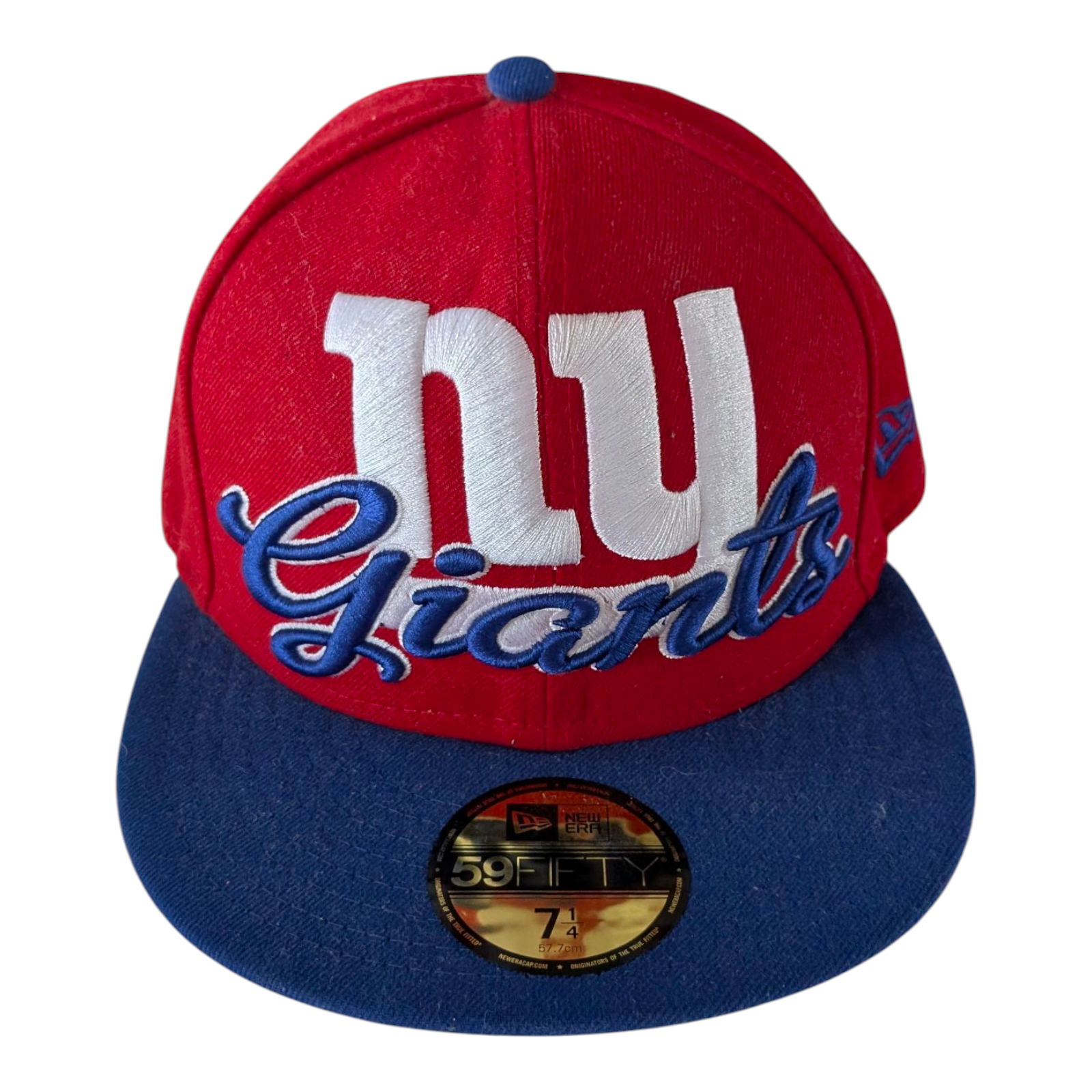 New Era 59FIFTY Cap NY Giants NFL Fitted Hat 7 1/4 Red Blue Embroidered - USASTARFASHION