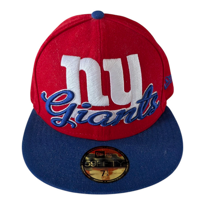 New Era 59FIFTY Cap NY Giants NFL Fitted Hat 7 1/4 Red Blue Embroidered - USASTARFASHION