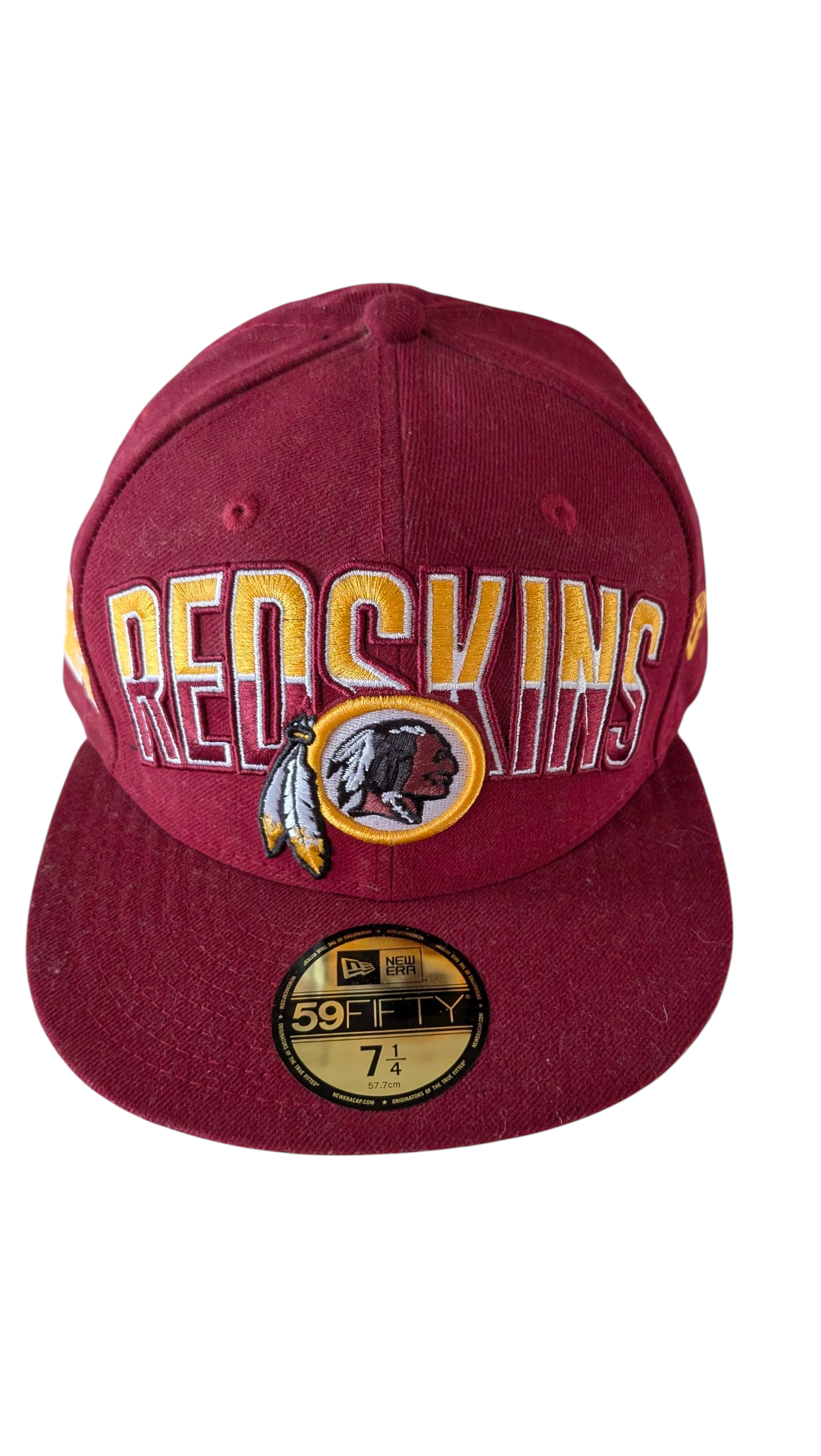 New Era 59FIFTY  NFL Fitted Cap Hat 7 1/4 Burgundy Gold - USASTARFASHION