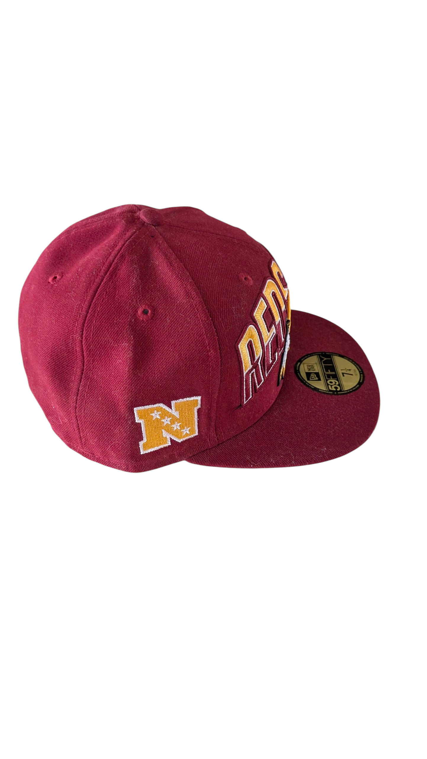 New Era 59FIFTY  NFL Fitted Cap Hat 7 1/4 Burgundy Gold - USASTARFASHION