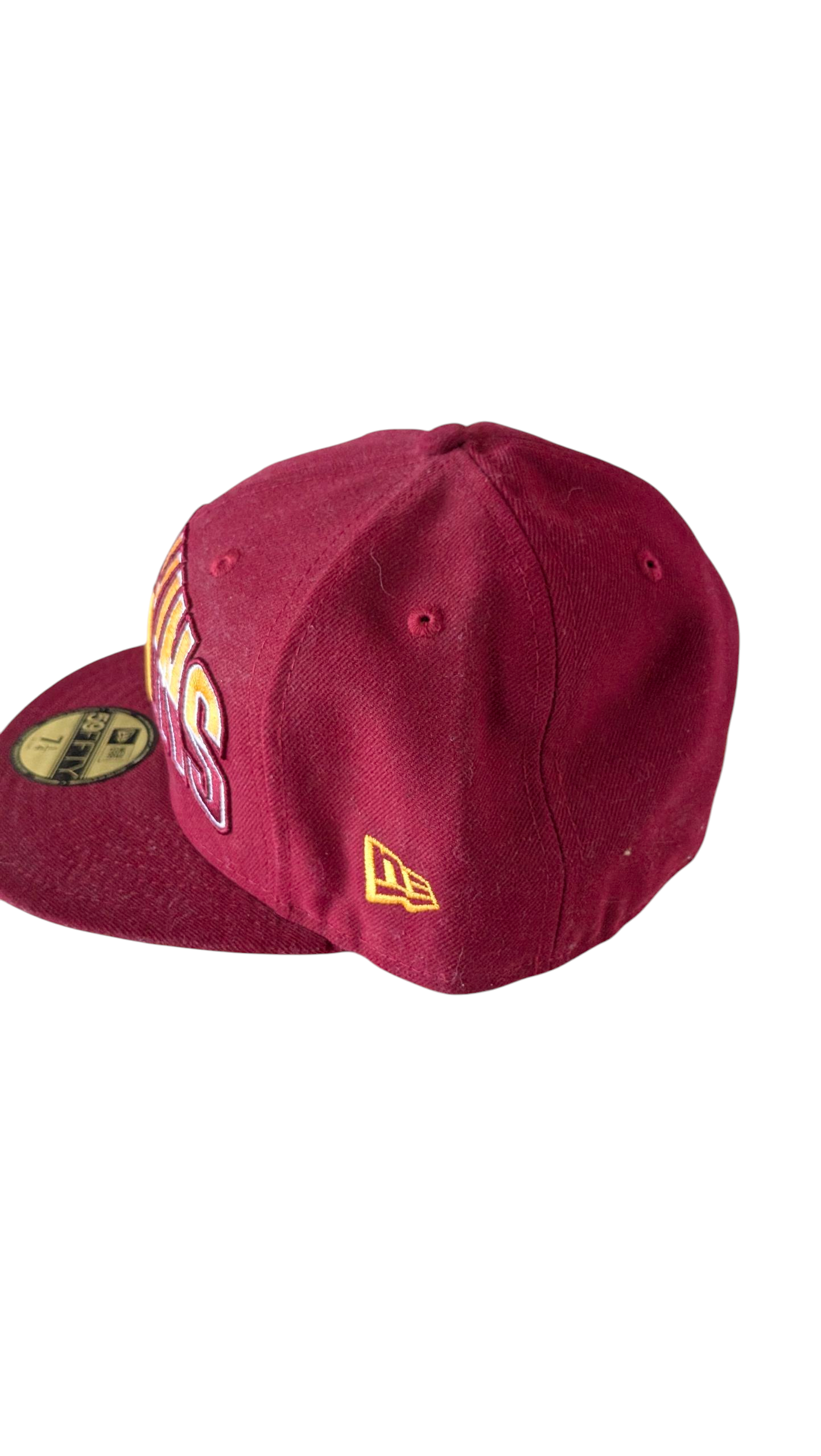 New Era 59FIFTY  NFL Fitted Cap Hat 7 1/4 Burgundy Gold - USASTARFASHION
