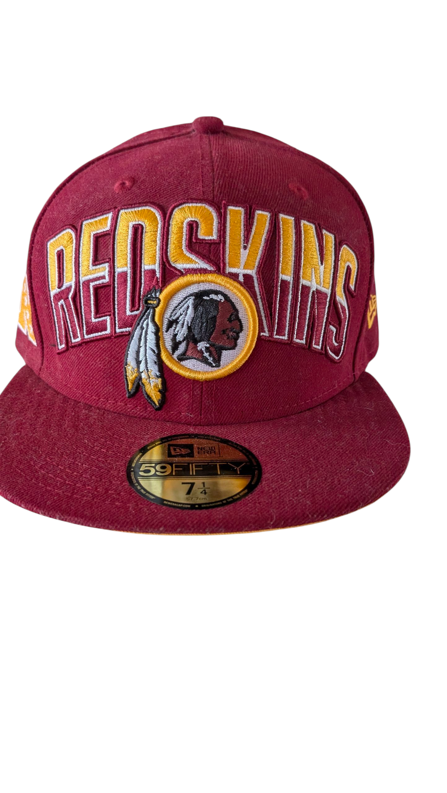New Era 59FIFTY  NFL Fitted Cap Hat 7 1/4 Burgundy Gold - USASTARFASHION