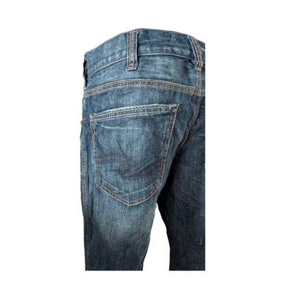 Silver Jeans Co. Grayson Heritage Men’s Jeans W32 L36 Blue Denim Straight Leg - USASTARFASHION