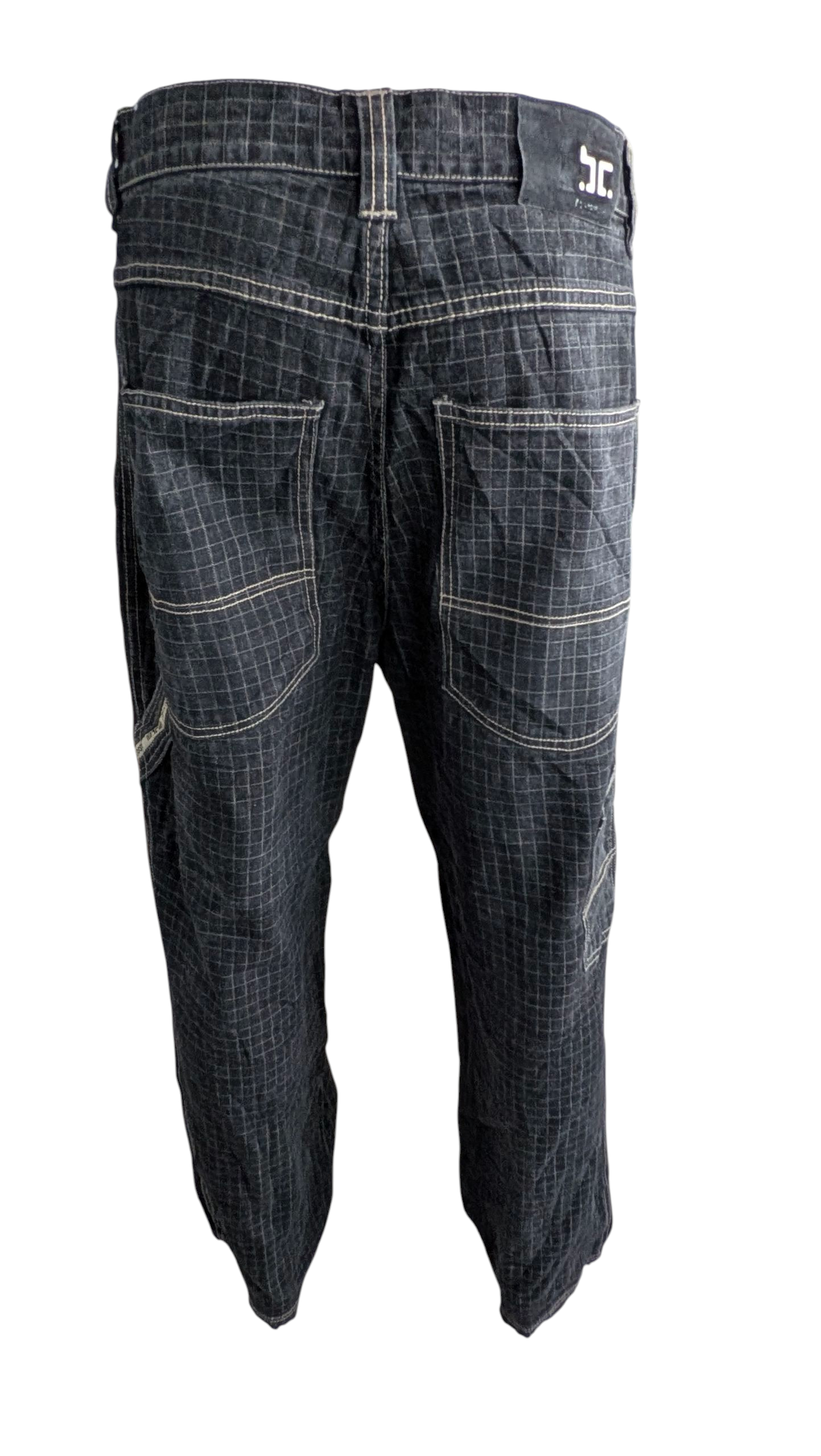 Barcode Grid Jeans W34 L32 Black Denim - USASTARFASHION