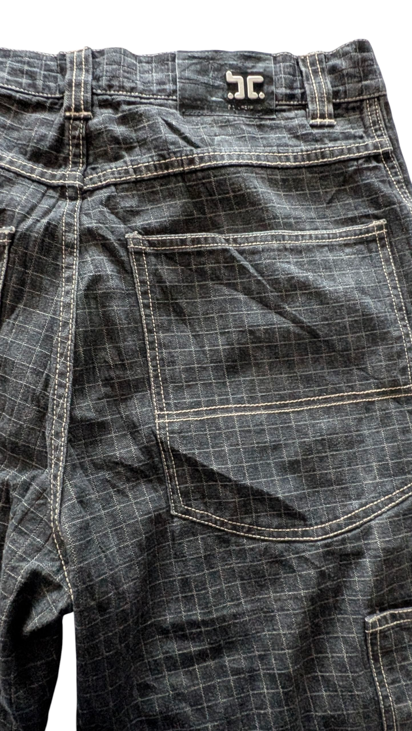 Barcode Grid Jeans W34 L32 Black Denim - USASTARFASHION