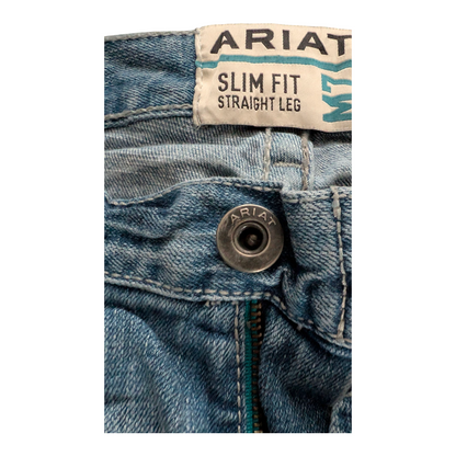 Ariat M7 Slim Fit Jeans W33 L32 Straight Leg Light Wash Denim Cowboy Western - USASTARFASHION