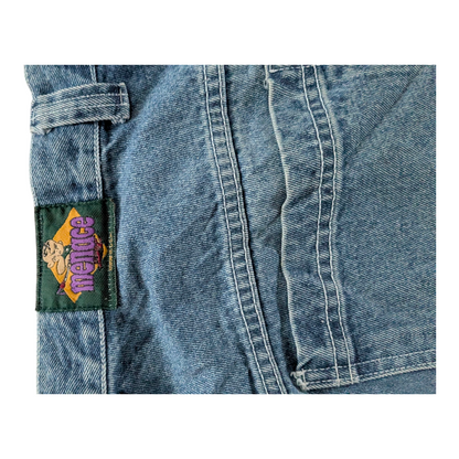 Menace Vintage Jeans W34 L32 Embroidered Patch Baggy Fit USA Made Hip Hop 90s - USASTARFASHION