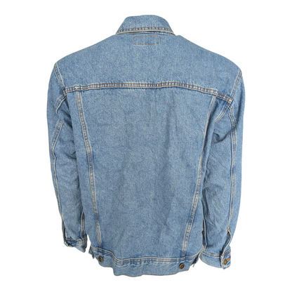 Wrangler Rugged Wear Denim Jacket Light Blue Size L Large 100% Cotton - USASTARFASHION