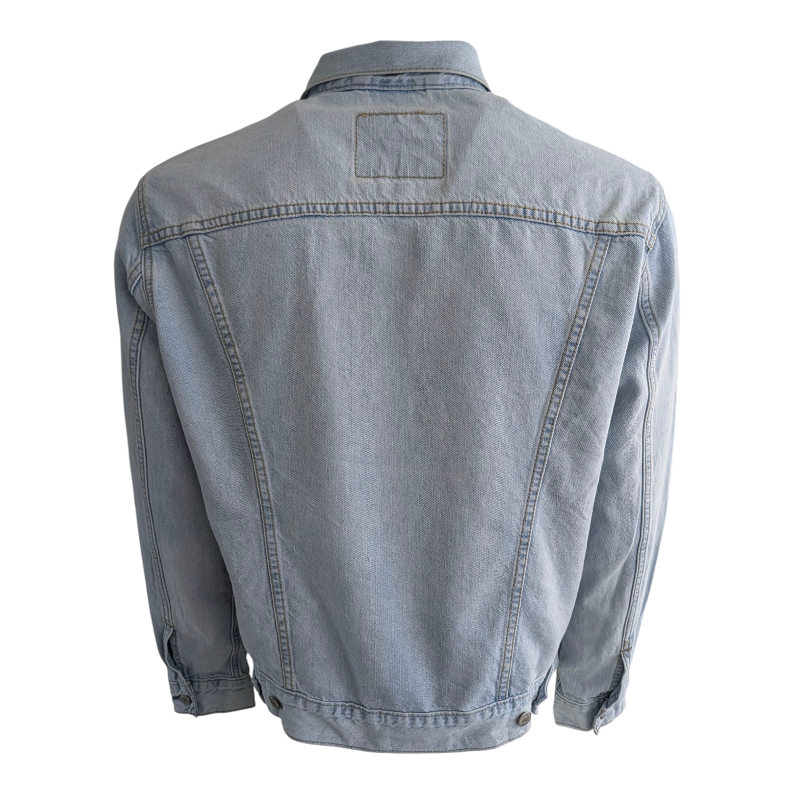Levi’s Denim Jacket Light Blue Trucker Size L Large 100% Cotton - USASTARFASHION