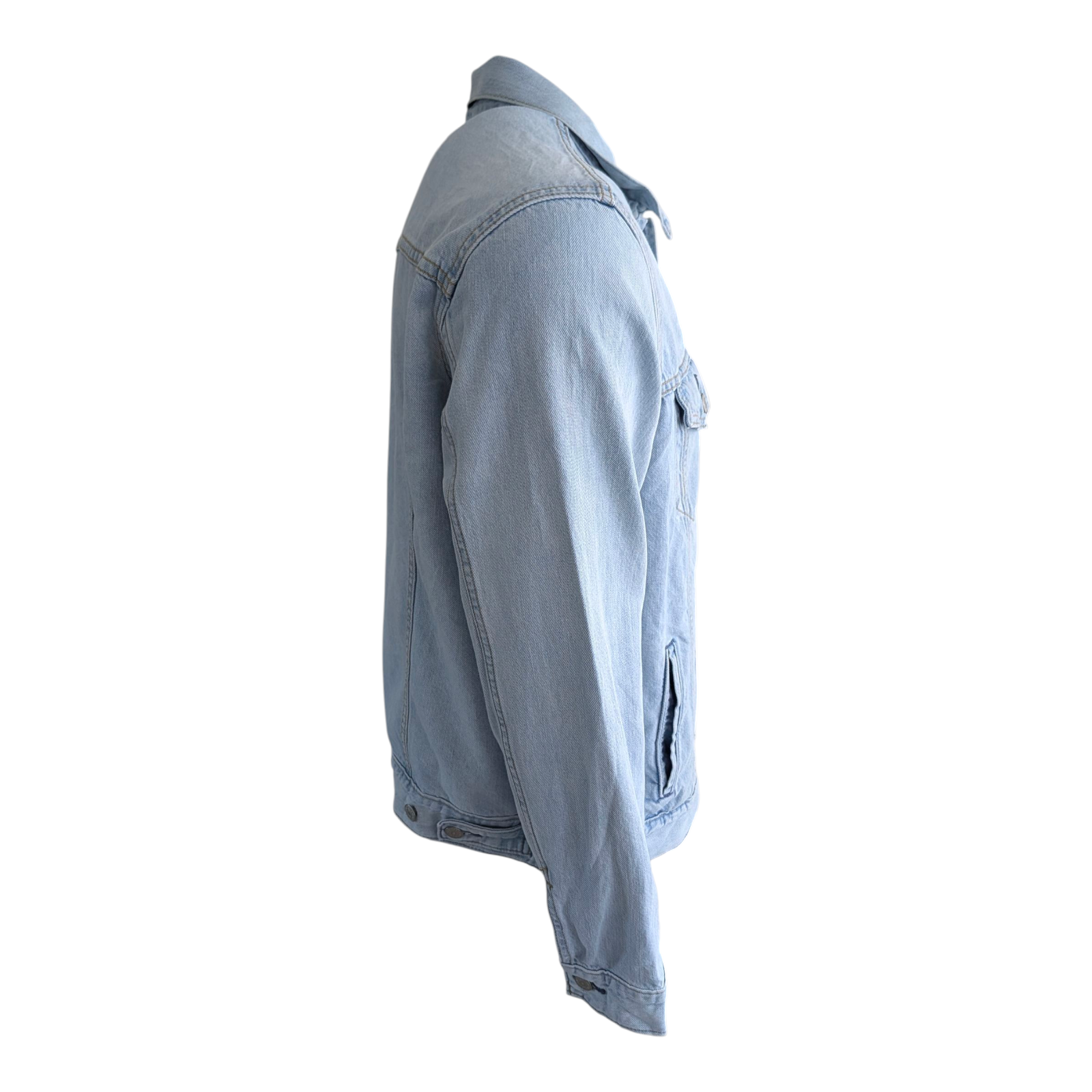 Levi’s Denim Jacket Light Blue Trucker Size L Large 100% Cotton - USASTARFASHION