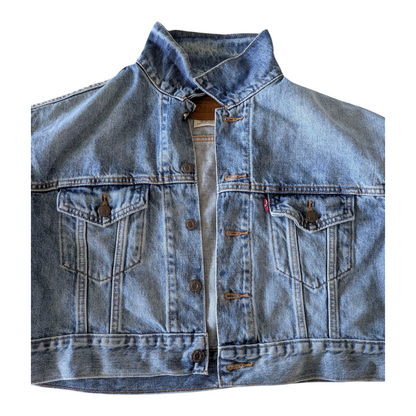 Levi’s Premium Trucker Denim Jacket Size S Small Blue - USASTARFASHION