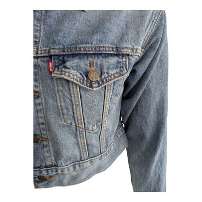 Levi’s Premium Trucker Denim Jacket Size S Small Blue - USASTARFASHION
