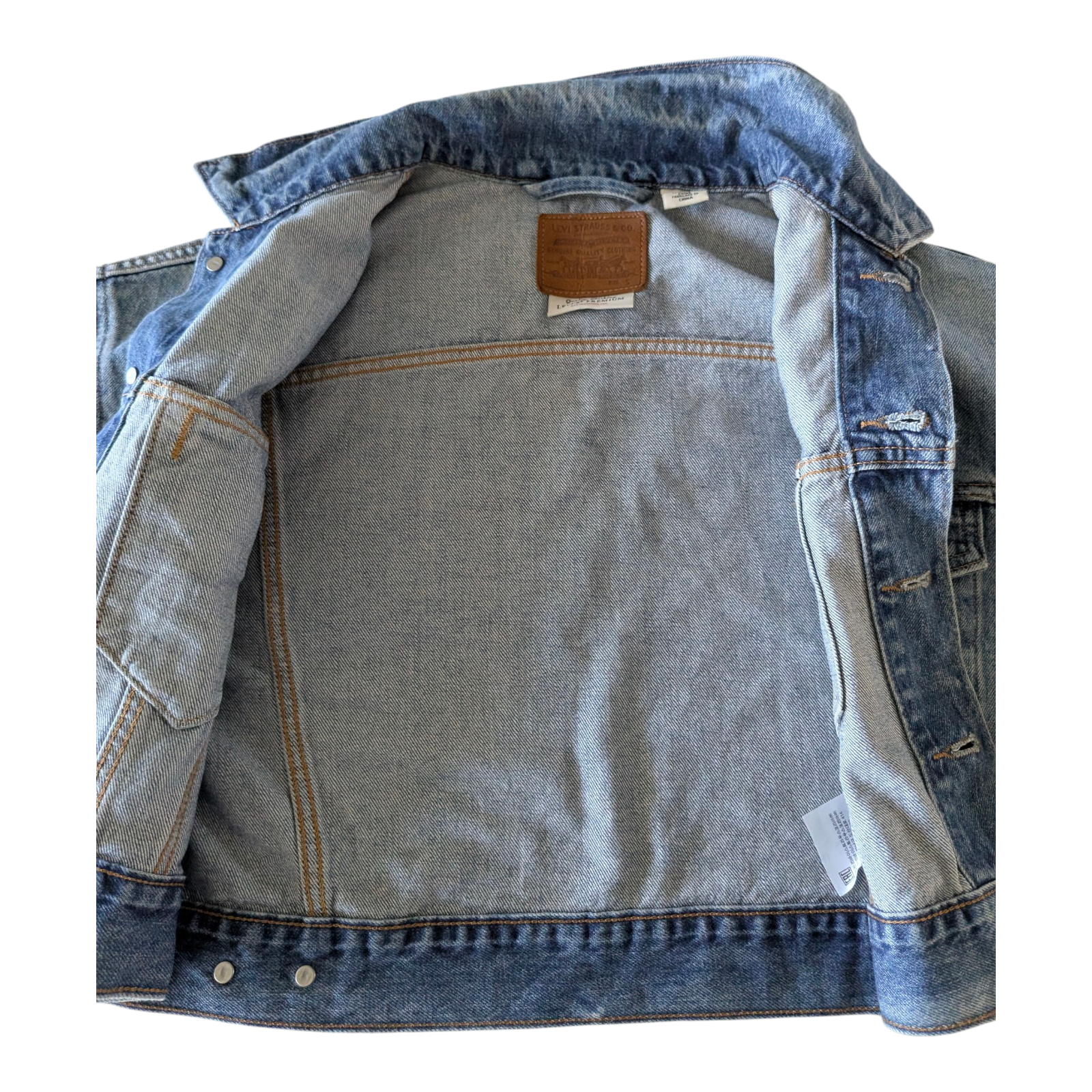 Levi’s Premium Trucker Denim Jacket Size S Small Blue - USASTARFASHION