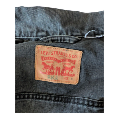 Levi’s Black Denim Trucker Jacket Men’s XL BKR Wash Vintage Classic - USASTARFASHION