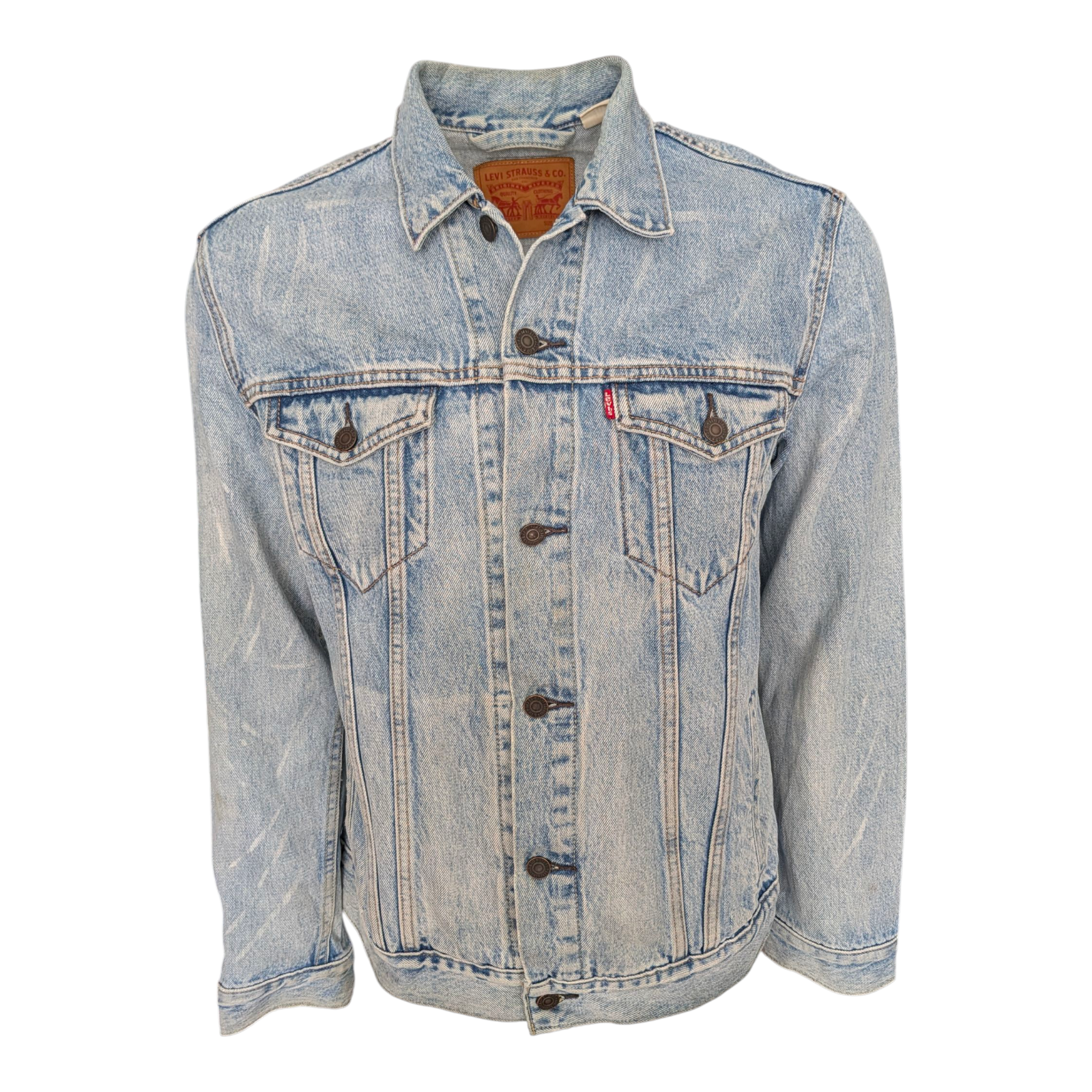 Levi’s Trucker Denim Jacket Men’s Size L Light Wash Vintage Style - USASTARFASHION