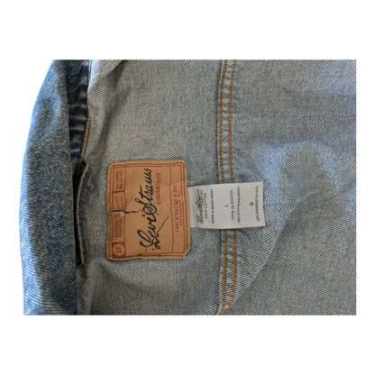 Levi Strauss Signature Denim Jacket Men’s Size L Blue Trucker Style 100% Cotton - USASTARFASHION