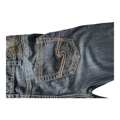 Silver Jeans Co. ZAC Men’s Jeans W36 L32 Dark Wash Straight Fit Denim - USASTARFASHION