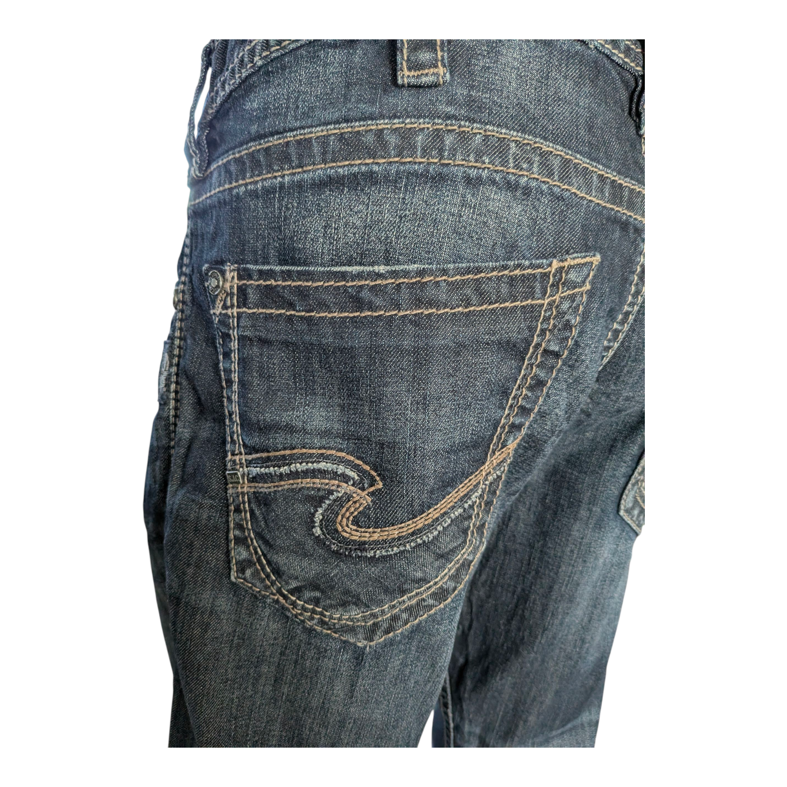 Silver Jeans Co. ZAC Men’s Jeans W36 L32 Dark Wash Straight Fit Denim - USASTARFASHION