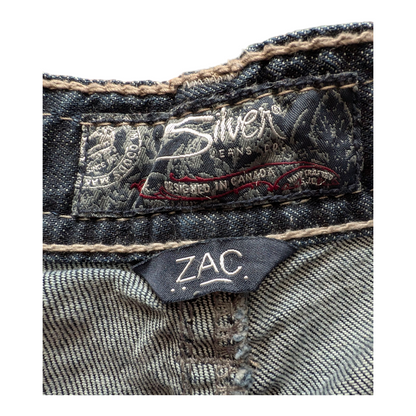 Silver Jeans Co. ZAC Men’s Jeans W36 L32 Dark Wash Straight Fit Denim - USASTARFASHION