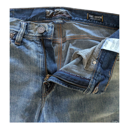 Silver Jeans Co. Eddie Men’s Jeans W31 L32 Relaxed Fit Straight Leg Blue Denim - USASTARFASHION