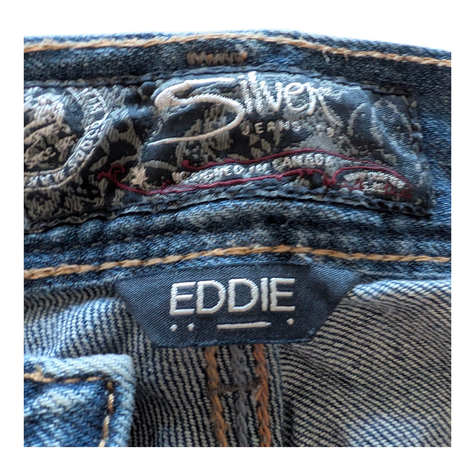 Silver Jeans Co. Eddie Men’s Jeans W31 L32 Relaxed Fit Straight Leg Blue Denim - USASTARFASHION