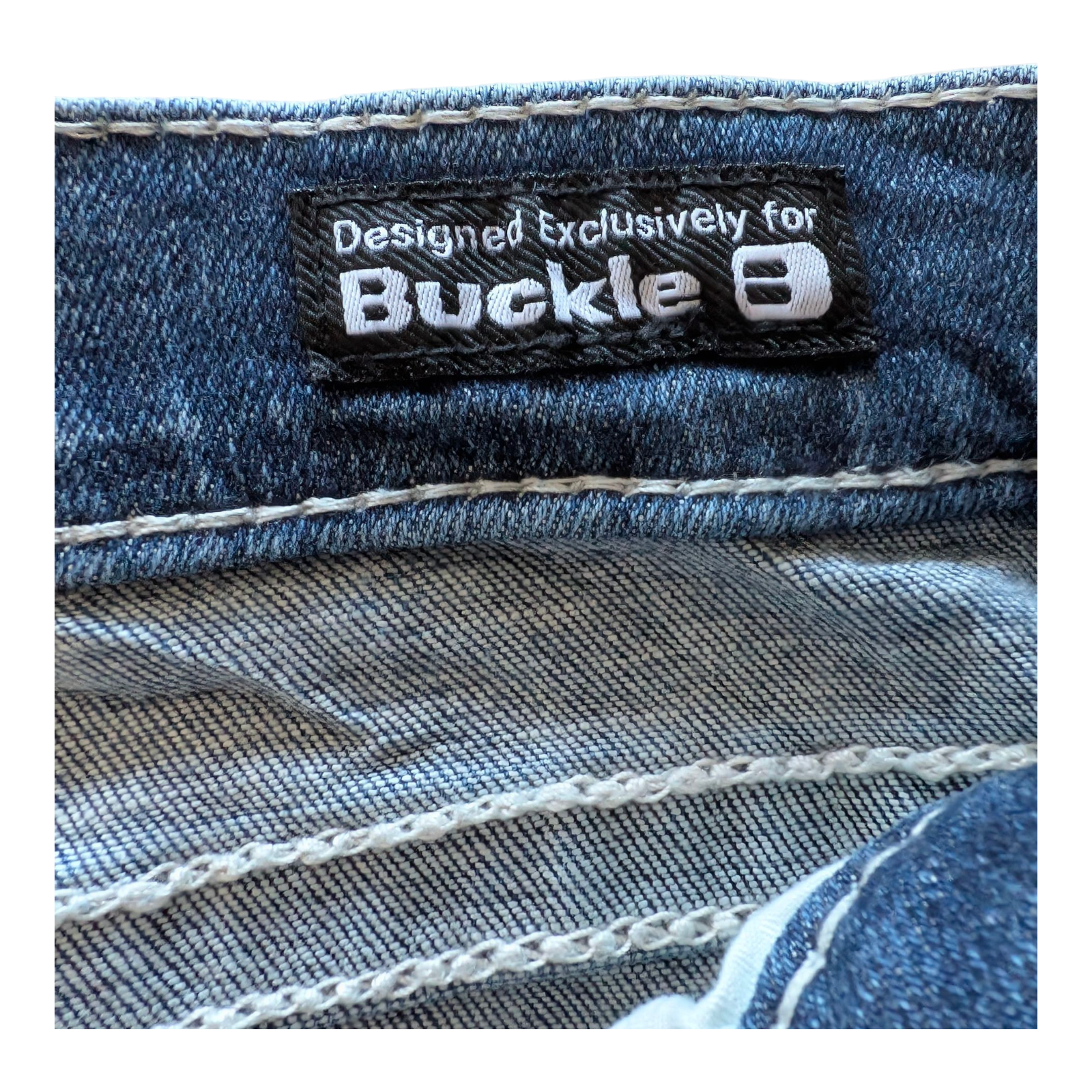 Salvage Supply Co. Jeans 34x30 Anarchy Straight Relaxed Fit Blue Buckle Distress - USASTARFASHION