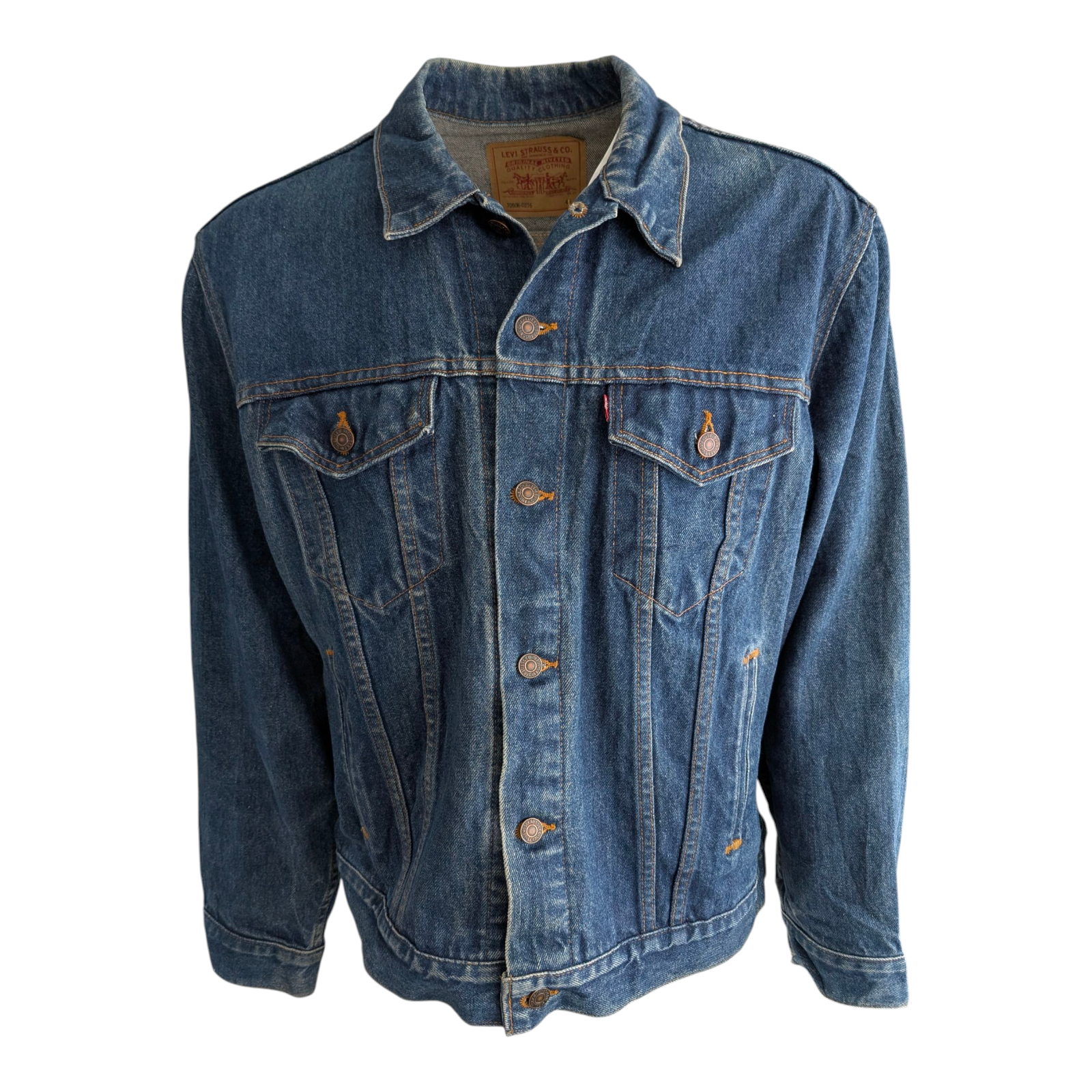 Levi’s 70506-0216 Denim Jacket Men’s 46 XL Blue USA Made Vintage Trucker - USASTARFASHION