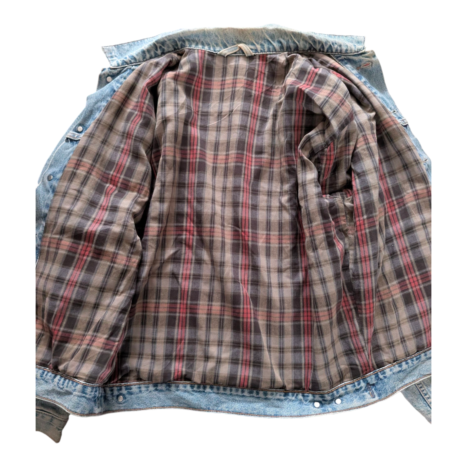 Levi’s Denim Trucker Jacket Sz M/L Flannel Lined Vintage USA Made - USASTARFASHION