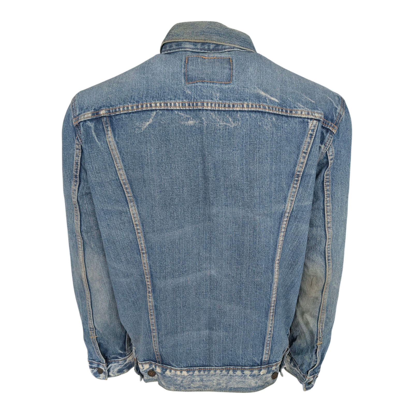 Levi’s Denim Trucker Jacket 72334 Distressed Vintage Wash Blue Men’s L - USASTARFASHION