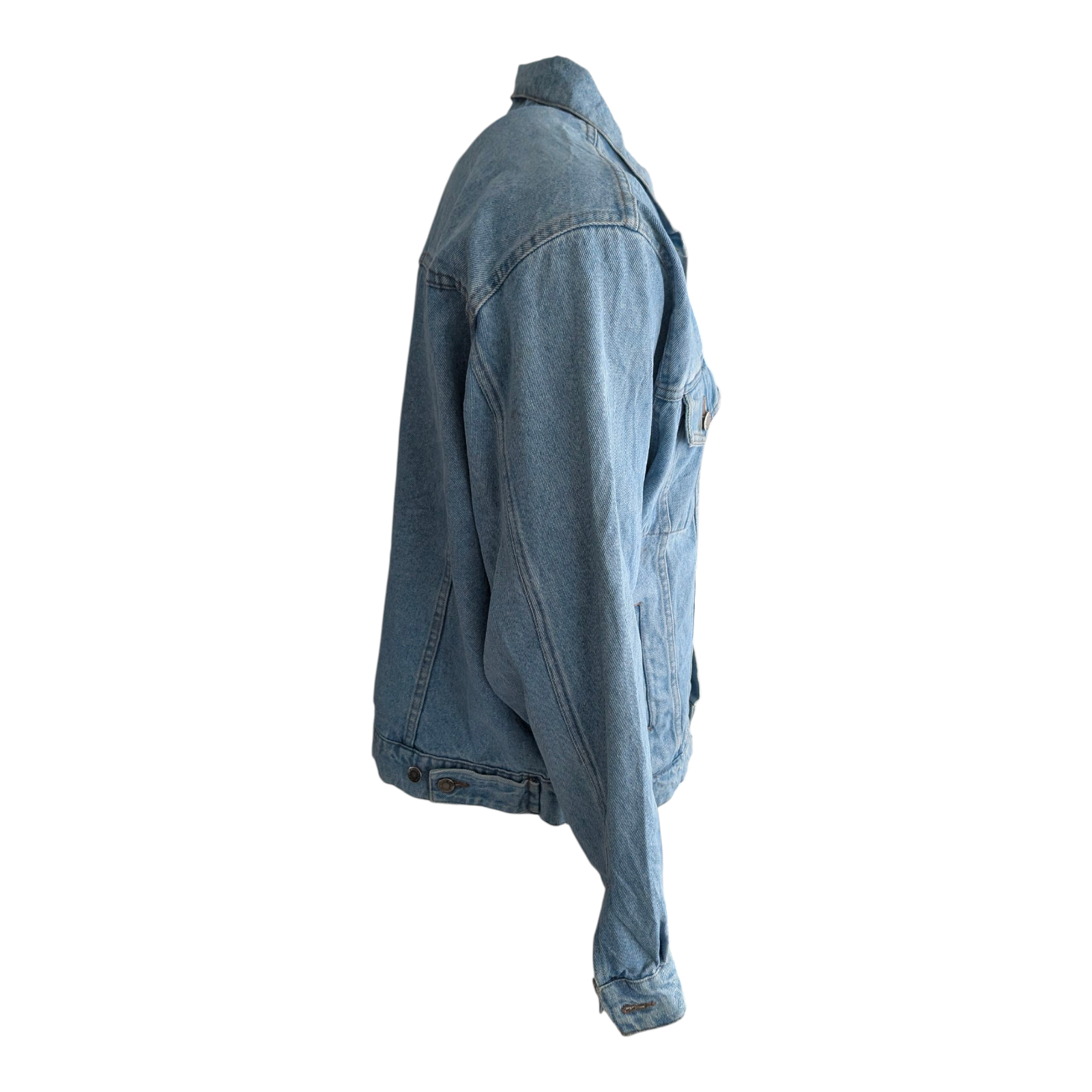 Wrangler Hero Men’s Denim Trucker Jacket Blue 100% Cotton Size L Large - USASTARFASHION