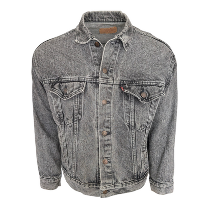 Levi’s 70507 Men’s Black Acid Wash Denim Trucker Jacket Size M Medium - USASTARFASHION