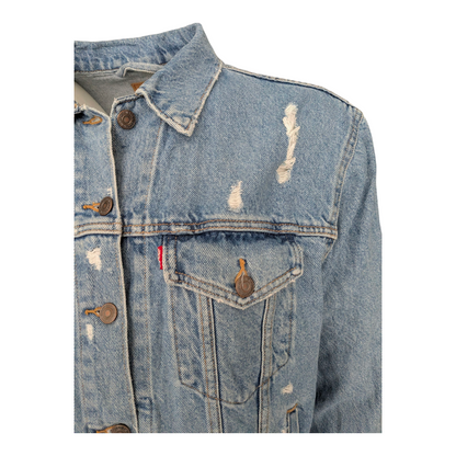 Levi’s Men’s Distressed Blue Denim Trucker Jacket – Size XL - USASTARFASHION