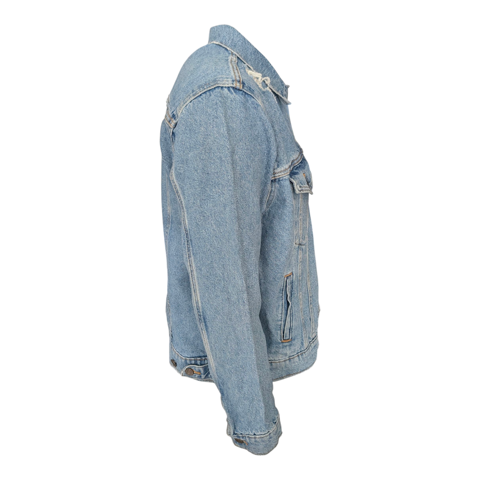 Levi’s Men’s Distressed Blue Denim Trucker Jacket – Size XL - USASTARFASHION