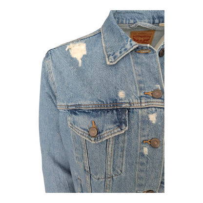 Levi’s Men’s Distressed Blue Denim Trucker Jacket – Size XL - USASTARFASHION