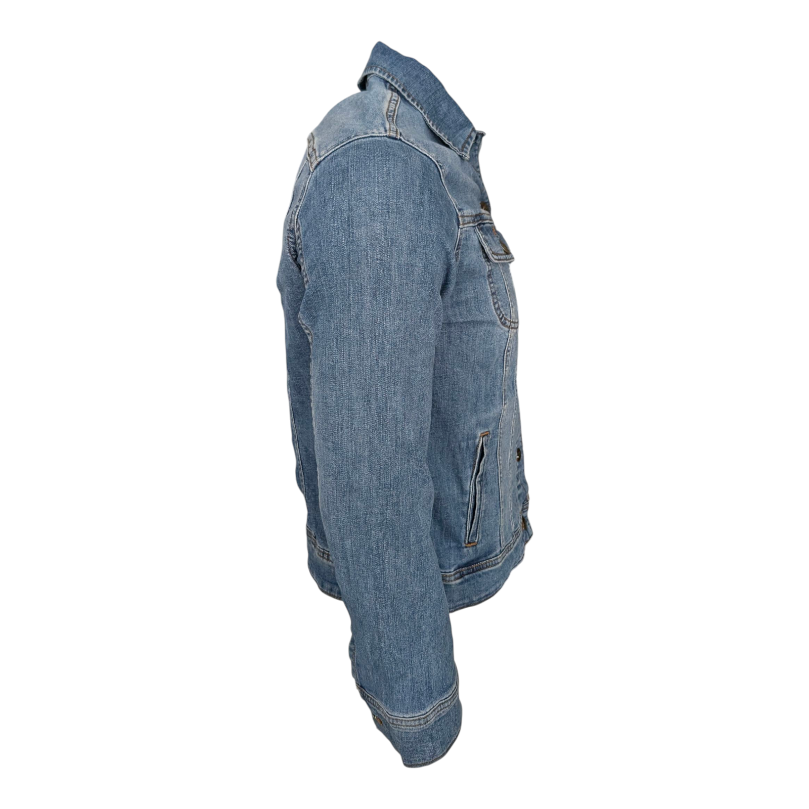 Lee Denim Jacket Medium Blue Rhinestone R Back Logo Women’s Size M - USASTARFASHION