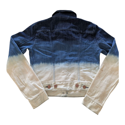 Levi’s Women’s Denim Jacket XS Blue White Ombre Gradient Trucker Style - USASTARFASHION