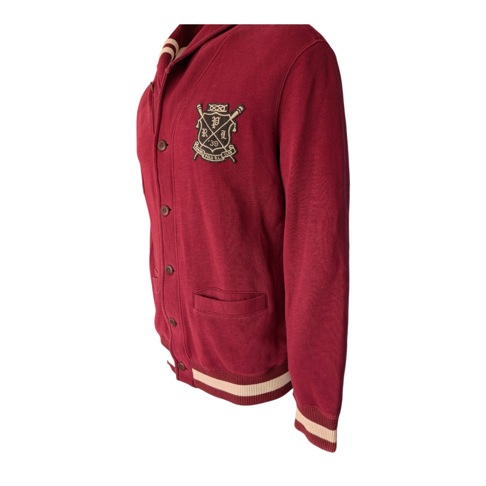 Polo Ralph Lauren Burgundy Rowing Club Shawl Collar Cardigan Men's Size M