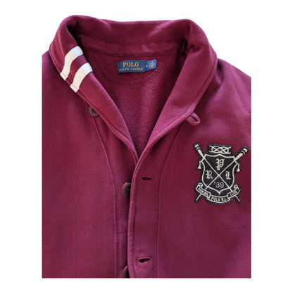 Polo Ralph Lauren Burgundy Rowing Club Shawl Collar Cardigan Men's Size M