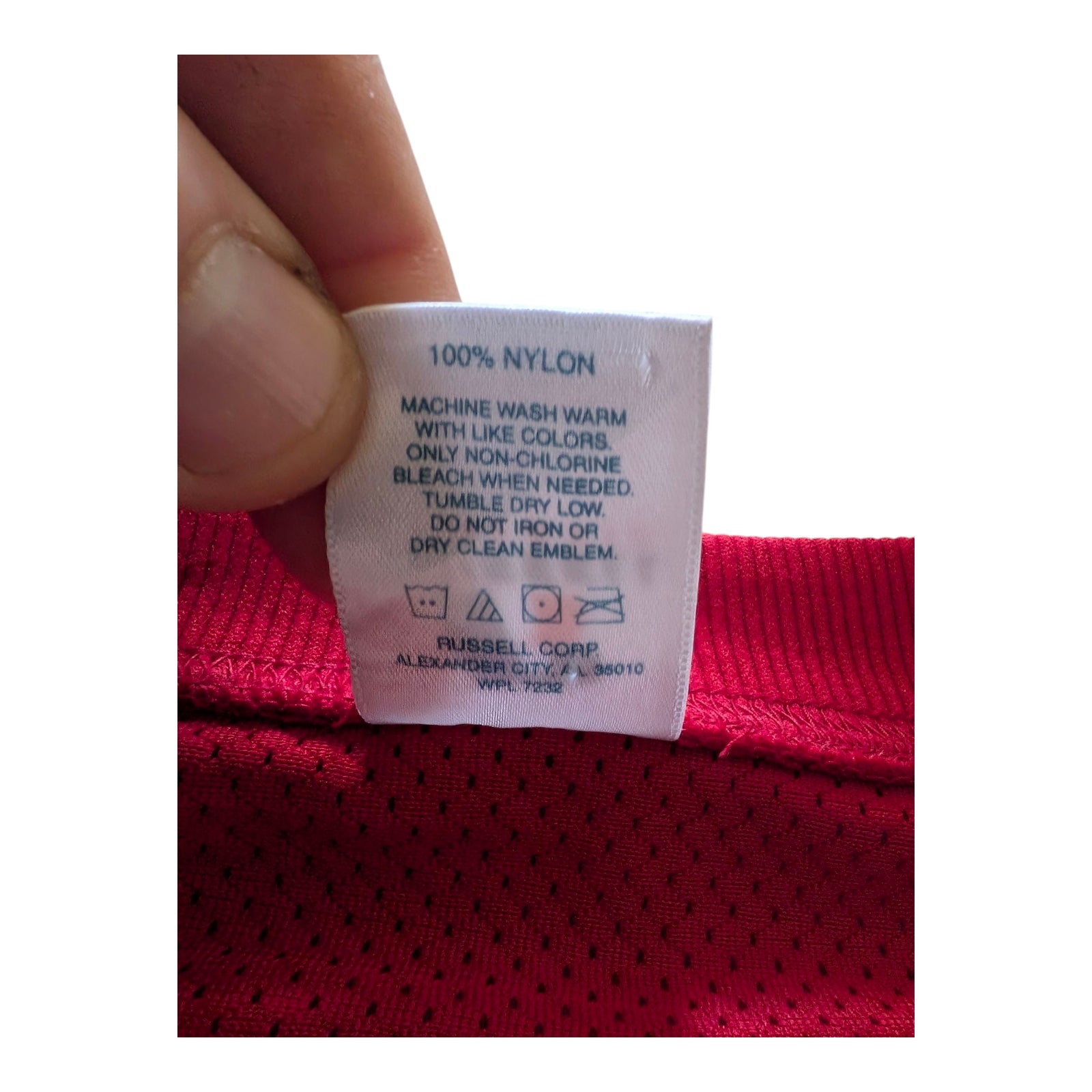 Russell Athletic Bulldogs #16 Red Mesh Jersey — Size L - USASTARFASHION