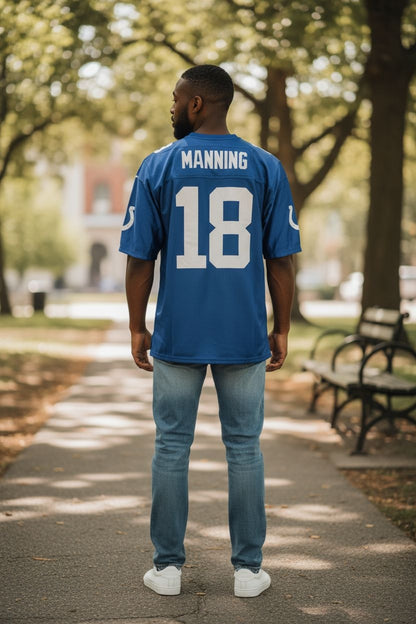 NFL Players Indianapolis Colts #18 Peyton Manning Jersey — Men’s XL - USASTARFASHION