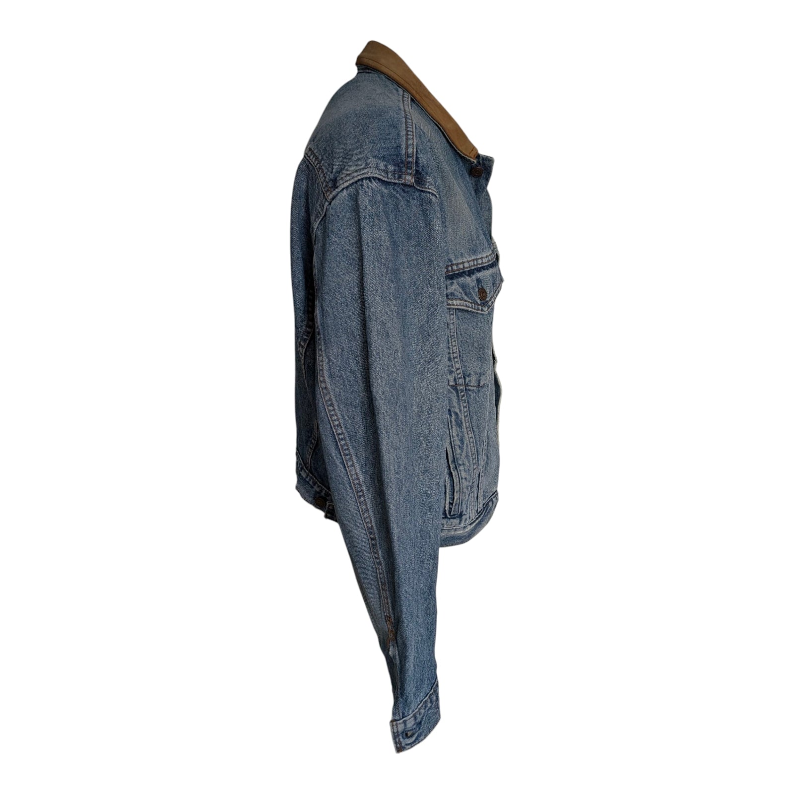 Levi's Denim Jacket – Suede Collar – Made in Canada sz M - USASTARFASHION