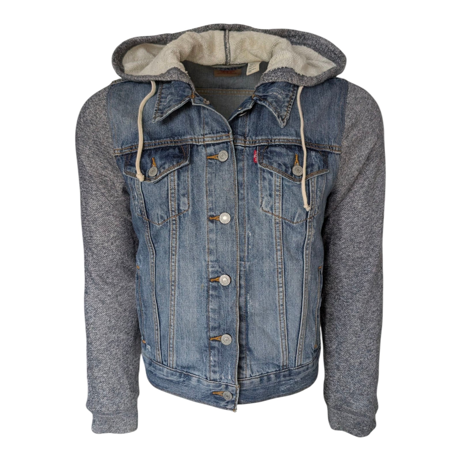 Levi’s Denim Hoodie Trucker Jacket – Size L - USASTARFASHION