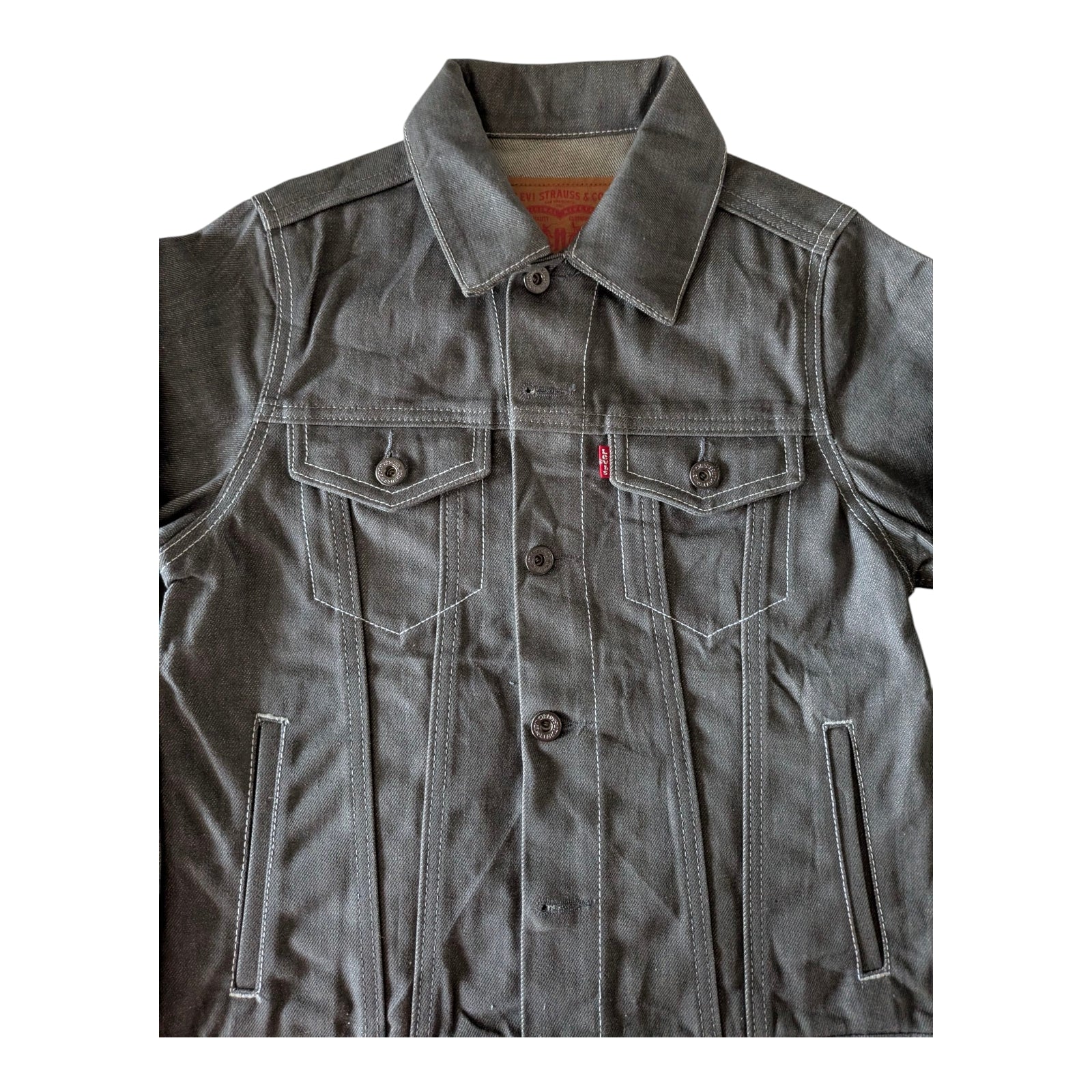 Levi’s Kids Grey Denim Trucker Jacket – Size M (10–12 Yrs) – Grade A - USASTARFASHION