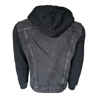 Levi’s Black Denim Hoodie Jacket – Size M – Trucker Style - USASTARFASHION