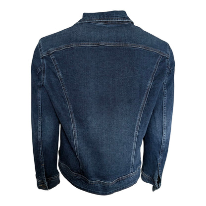 Lee Women’s XL Denim Jacket – Dark Wash Stretch Jean Trucker Coat – Classic Lee