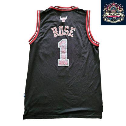 Adidas Chicago Bulls Jersey 1 Derrick Rose Vintage Large Nostalgic NBA Basketball Apparel - USASTARFASHION